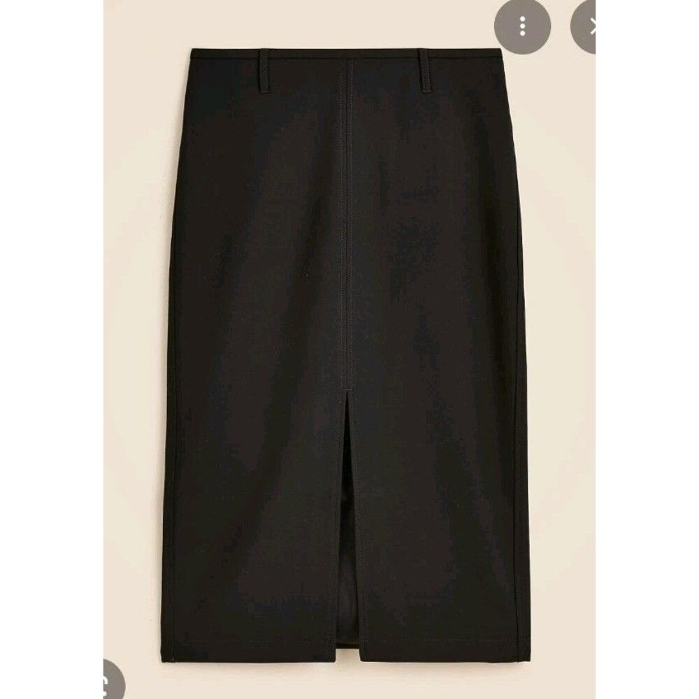 J. Crew Pencil Midi Skirt in Four-Season Stretch Black CD350 Size 0 NWT